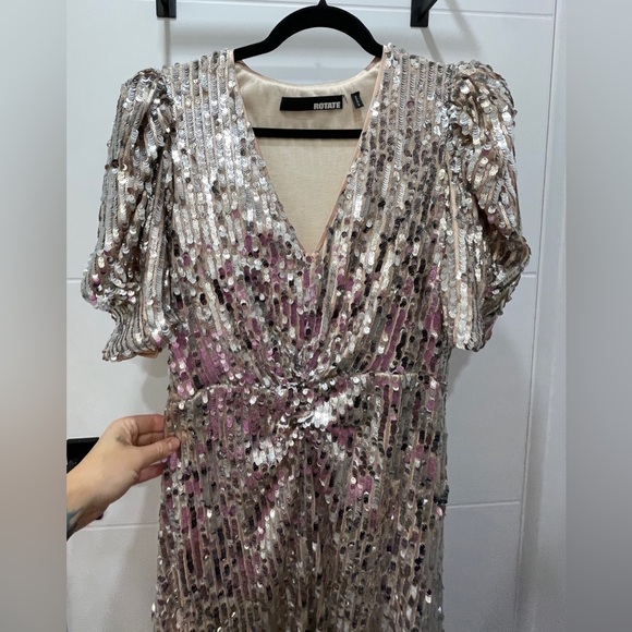 ROTATE Sierena Silver Sequin Maxi, 10 - Picture 5 of 7